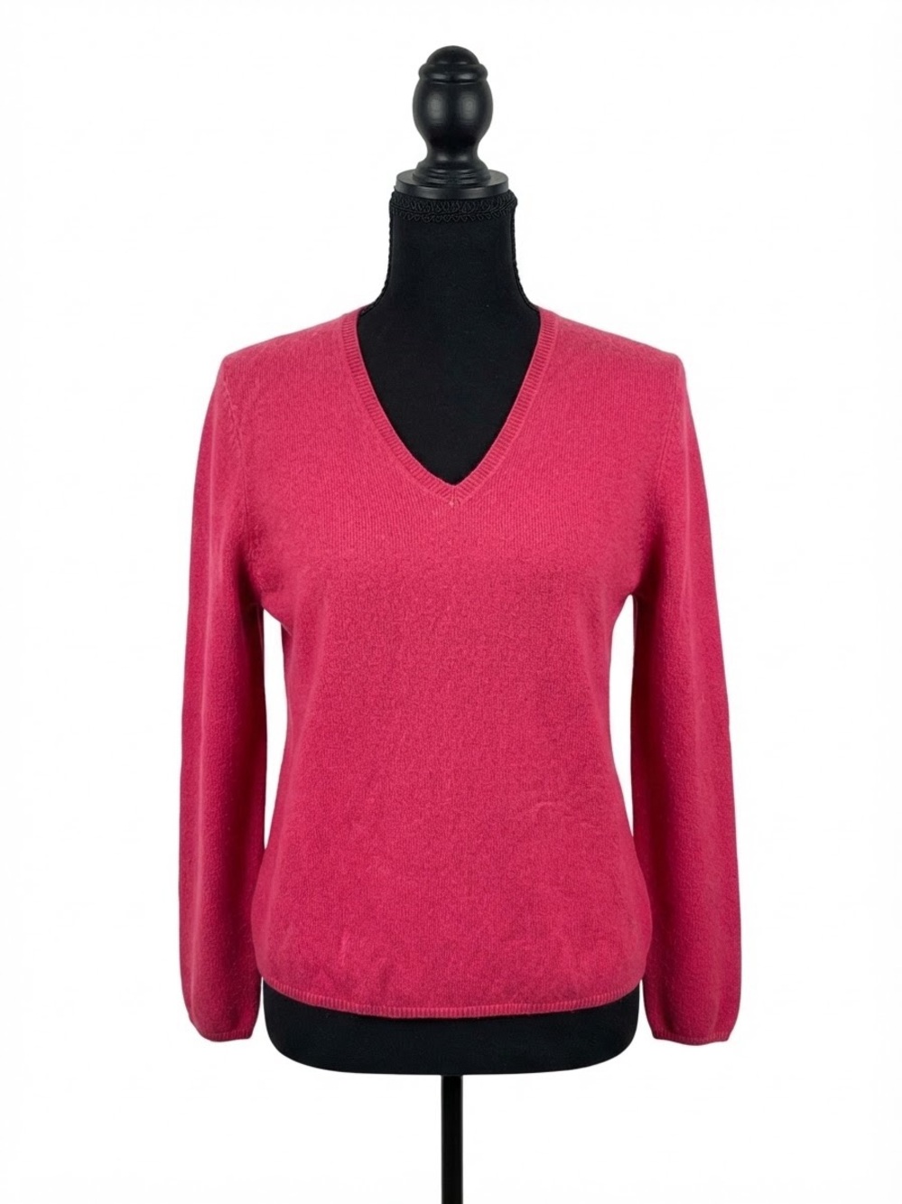 Charter Club 100% Cashmere V-Neck Sweater Hot Pink Size L